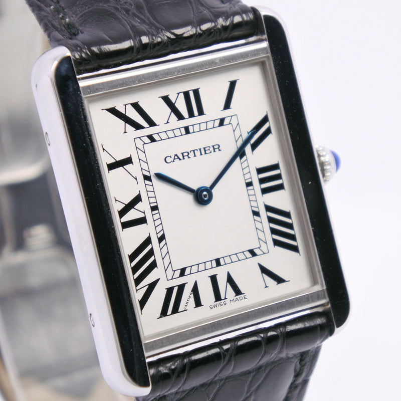 【CARTIER】カルティエ
 タンクソロLM W5200003 腕時計
 ステンレススチール×レザー クオーツ メンズ 白文字盤 腕時計
Aランク