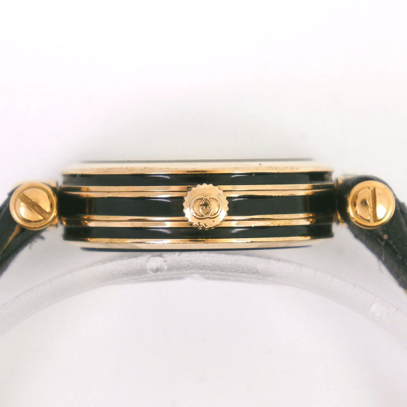 [GUCCI] Gucci Sherry Watch Stainless Steel x Leather Gold Quartz Ladies White Dial A-Rank