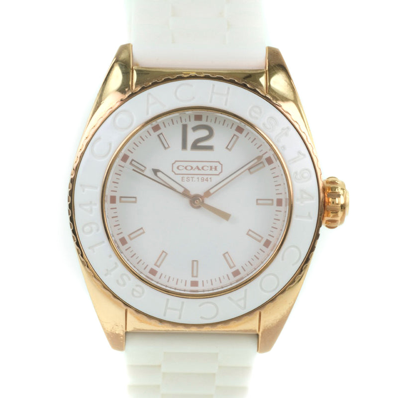 Coach] Coach Ca.54.7.44.0553 Watch Stainless steel x rubber white 