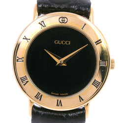[Gucci] Gucci 3000.2.l看不锈钢X皮革金石英女士黑色表盘