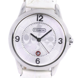 [Coach] Coach Ca.13.7.14.0431 Watch Stainless Steel x Leather Quartz Ladies Silver Dial Watch