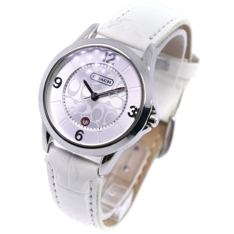 [Coach] Coach Ca.13.7.14.0431 Watch Stainless Steel x Leather Quartz Ladies Silver Dial Watch