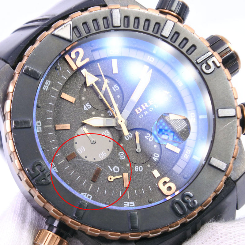 [BRERA OROLOGI] Braorooroga AC03 BRDVC47 Watch Stainless Steel x Rubber Gold Quartz Chronograph Men Black Dial Watch