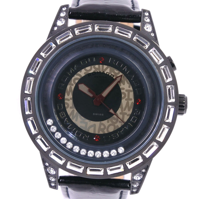 [Romago Design] Romago Design RM17-0176st 시계 스테인레스 스틸 X 가죽 쿼츠 남자 블랙 다이얼 시계 랭크