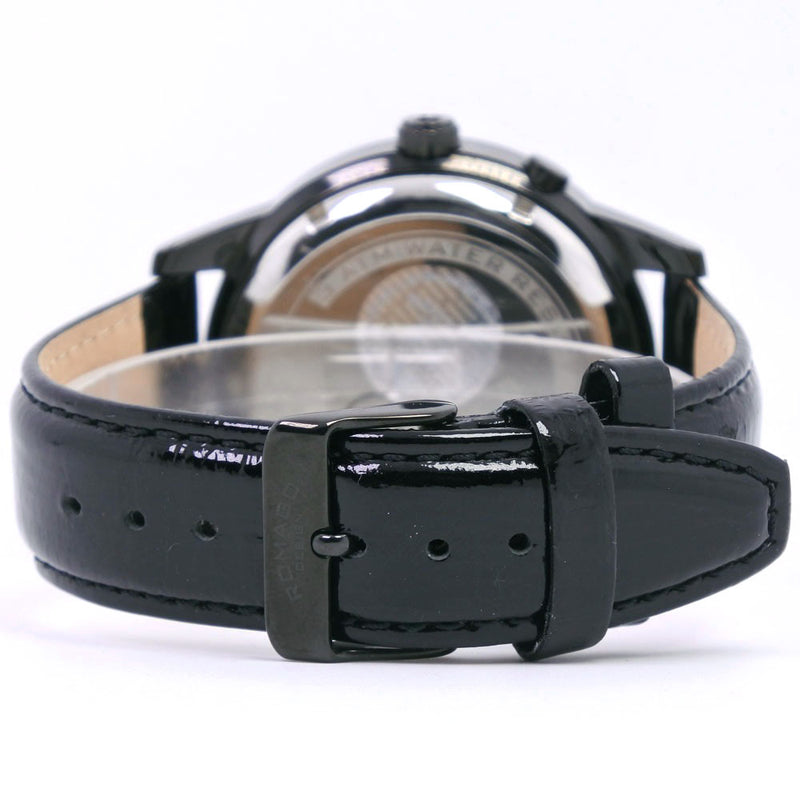 【ROMAGO DESIGN】ロマゴデザイン
 RM17-0176ST 腕時計
 ステンレススチール×レザー クオーツ メンズ 黒文字盤 腕時計
Aランク