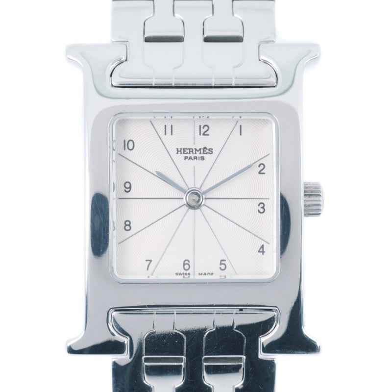 [헤르메스] 헤르메스 H 시계 HH1.210 시계 스테인레스 스틸 쿼츠 레이디스 화이트 다이얼 시계 A-RANK