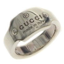 [GUCCI] Gucci Logo Plate Silver 925 7 Silver Ladies Ring / Ring A+Rank