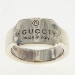 [GUCCI] Gucci Logo Plate Silver 925 7 Silver Ladies Ring / Ring A+Rank