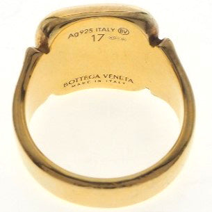 【BOTTEGAVENETA】ボッテガヴェネタ
 シルバー925 16号 ゴールド ユニセックス リング・指輪