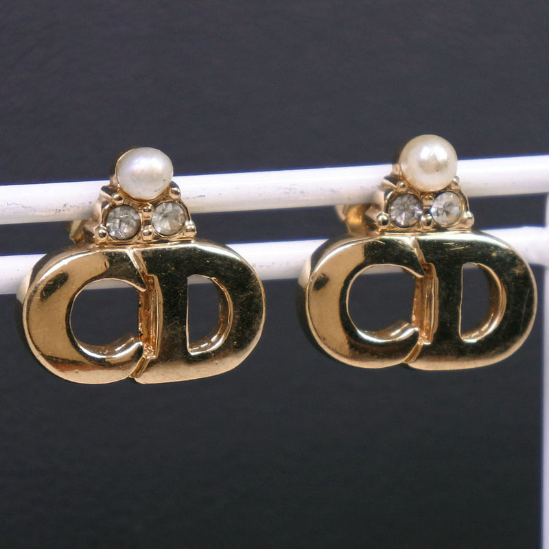 [DIOR] Christian Dior Earrings gold plating x Rhinestone x Fake Pearl Gold Ladies A-Rank