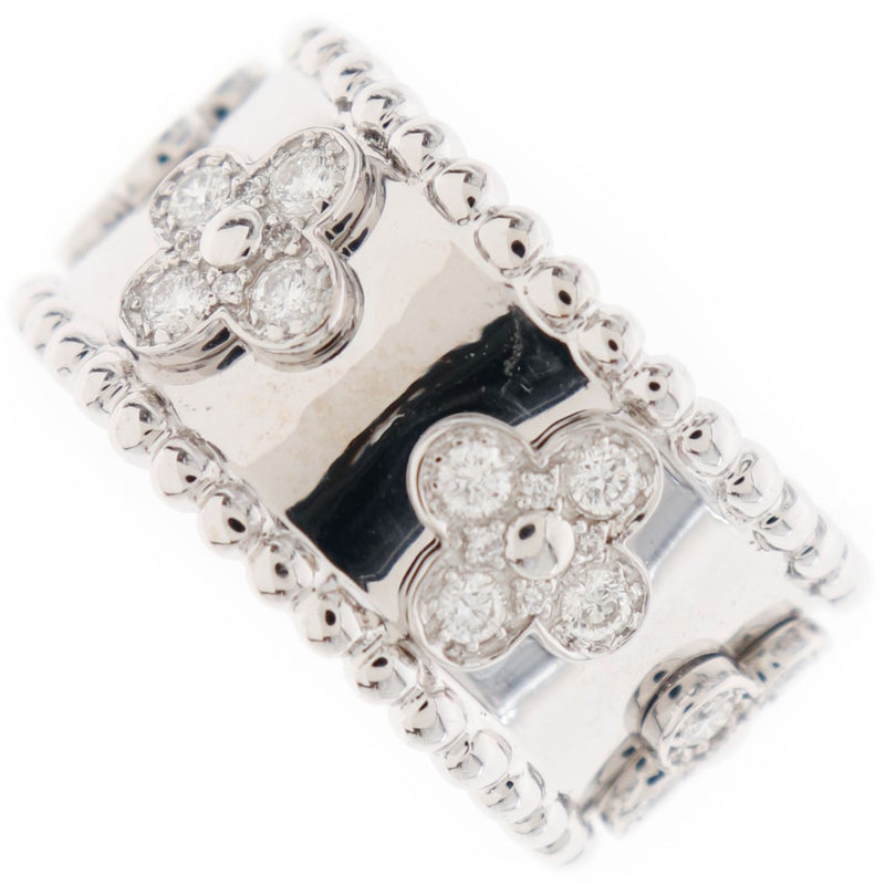 [VAN CLEEF & ARPELS] Van Cleef & Arpel Pale Clover Ring / Ring K18 White Gold x Diamond No. 16.5 Ladies Ring / Ring SA Rank