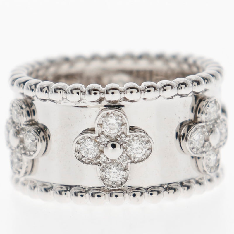 [Van Cleef & Arpels] Van Cleef & Arpel Pale Clover Ring / Ring K18 White Gold X Diamond No. 16.5 Ladies Ring / Ring SA Rank
