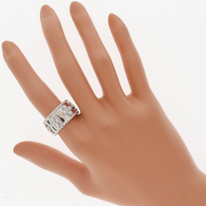 [Van Cleef＆Arpels] Van Cleef＆Arpel苍白的三叶草戒指 /戒指K18白金X钻石号16.5女士戒指 /戒指SA等级