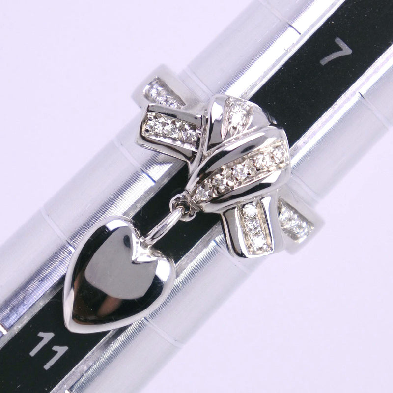 [Gucci] Gucci Heart / Ribbon No. 8.5 Anillo / anillo K18 Oro blanco x Diamond Heart / Ribbon Ladies A Rank