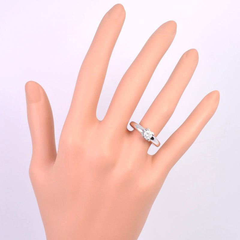 [Cartier] Cartier C Dou Cartier Solitaire Ring / Ring K18 White Gold X Diamond No. 8 Rango de anillo de damas / anillo