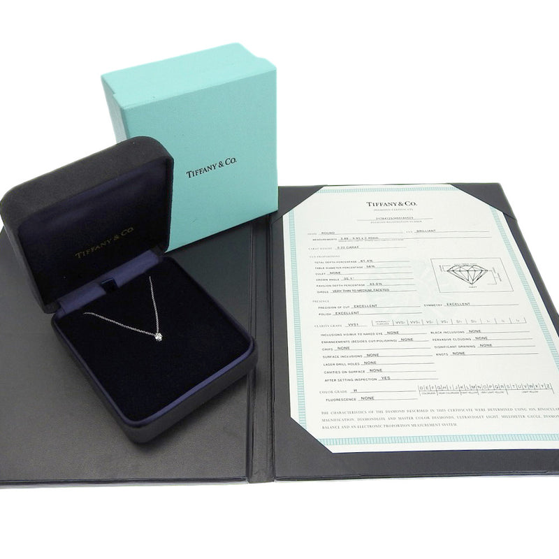 TIFFANY&Co.】ティファニー ソリティア 0.22 H-VVS1-EX Pt950プラチナ 