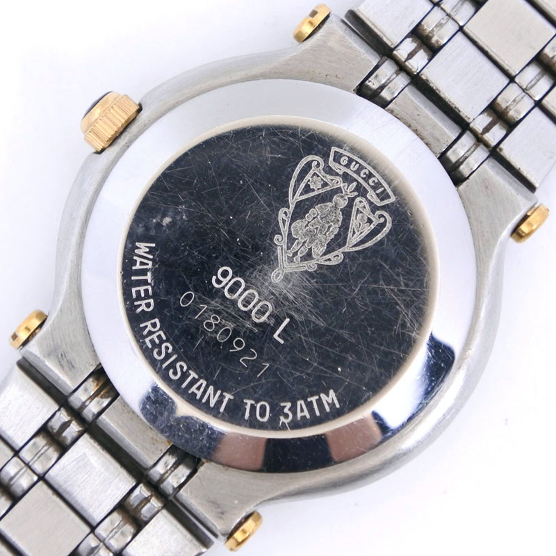 【GUCCI】グッチ
 コンビ 9000L ステンレススチール ゴールド クオーツ アナログ表示 レディース ゴールド文字盤 腕時計