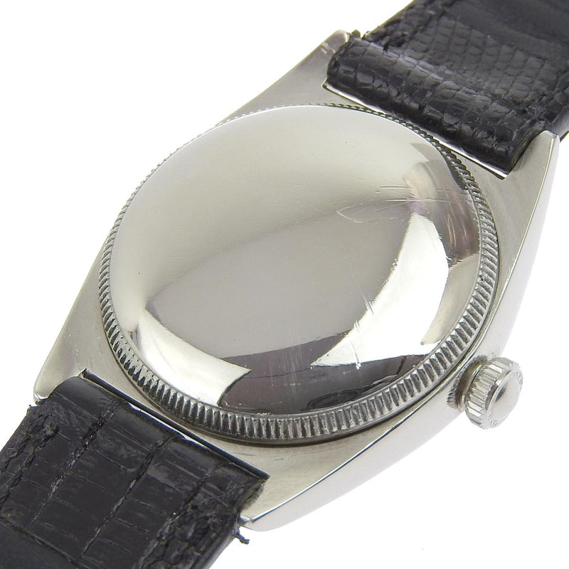 【ROLEX】ロレックス
 オイスターパーペチュアル クロノメーター バブルバッグ アンティーク 5050 ステンレススチール×レザー 自動巻き アナログ表示 メンズ シルバー文字盤 腕時計