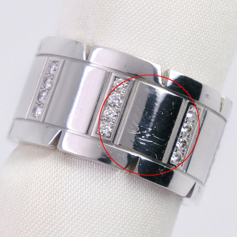 [Cartier] Cartier Tank Franchae LM Anillo / anillo K18 Gold White X Diamond 13.5 Damas Anillo / anillo A-Rank