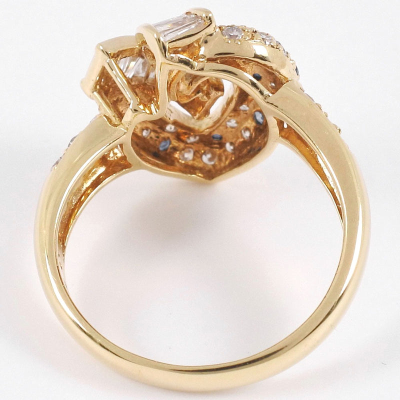 [Ponte Vecchio] Pontevequiling/Ring K18黄金X钻石X Sapphire编号12 0.85/0.11雕刻女士戒指/戒指