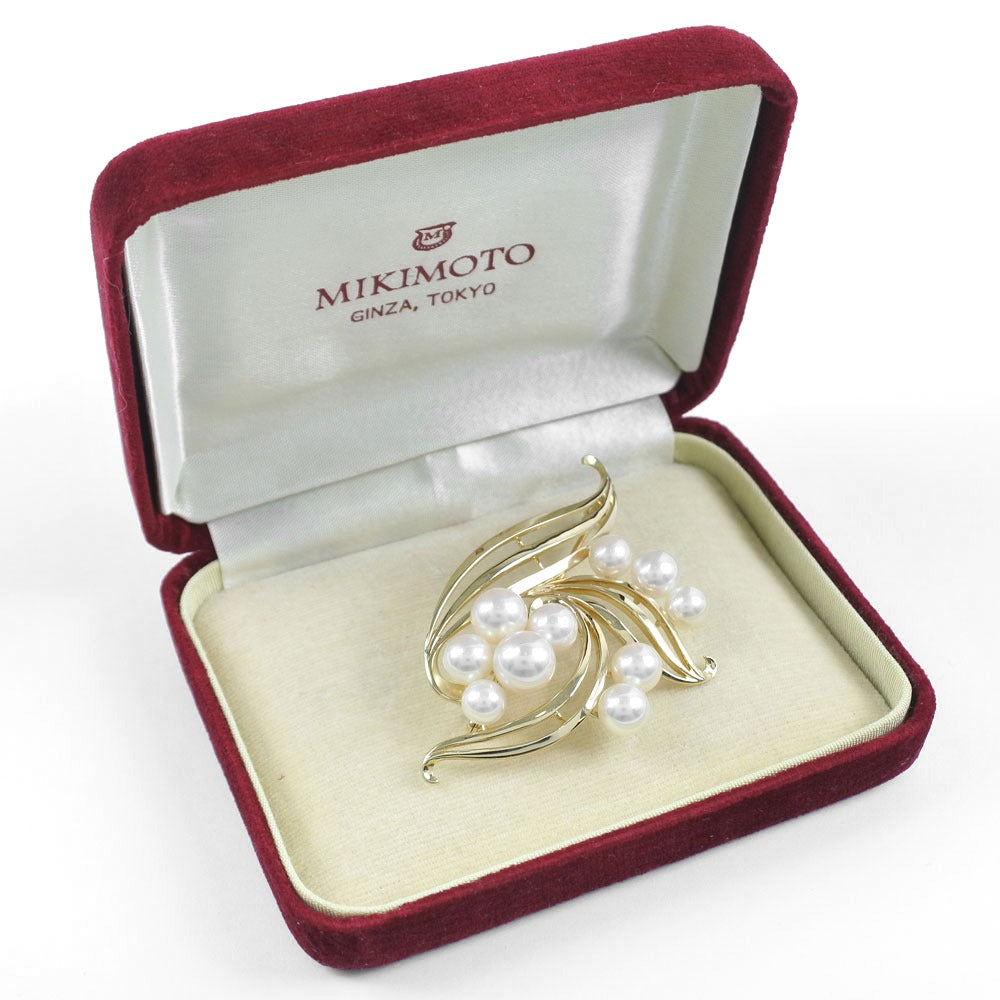 MIKIMOTO】ミキモト 真珠 ブローチ K14イエローゴールド×パール レディース ブローチ Aランク – KYOTO NISHIKINO