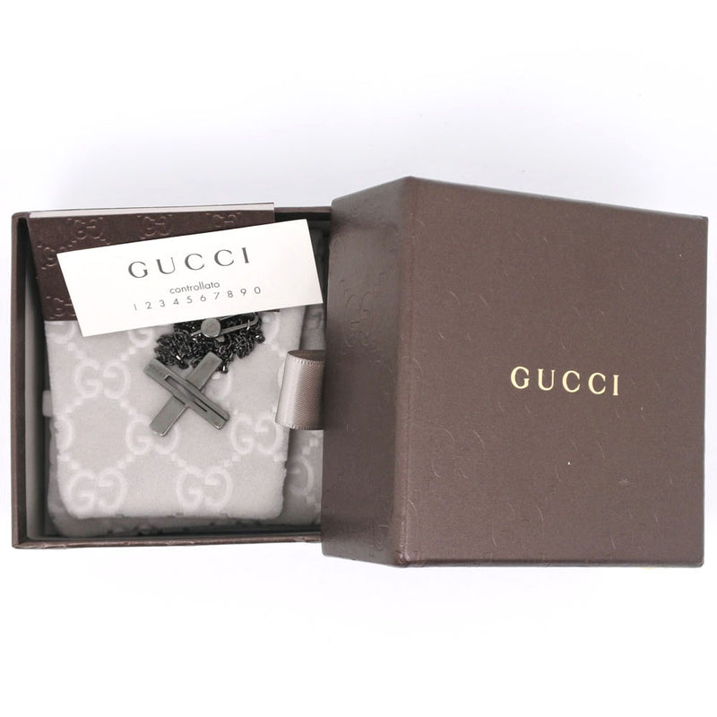 [Gucci] Gucci十字项链Silver 925黑色男女通间项链A级