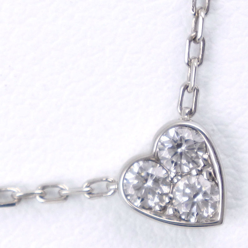 [Cartier] Cartier Mini Heart of Cartier 3P Diamond Necklace K18 White Gold x Diamond Ladies Necklace A Rank
