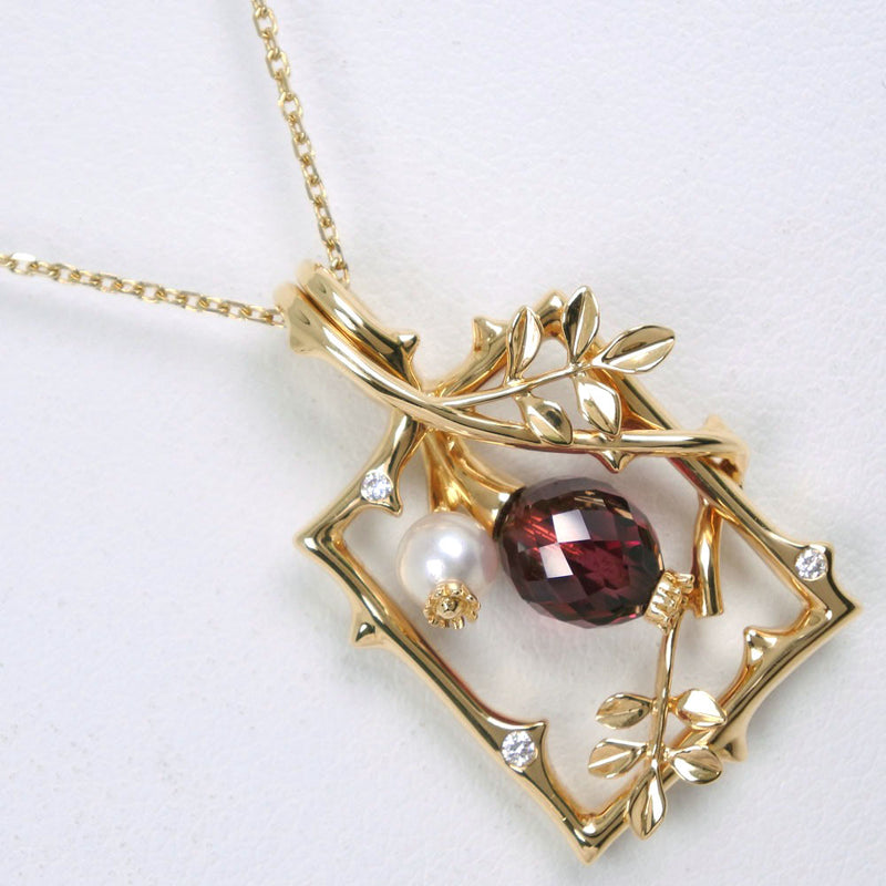 【MIKIMOTO】ミキモト
 真珠 ネックレス
 K18イエローゴールド×パール×ダイヤモンド レディース ネックレス
Aランク