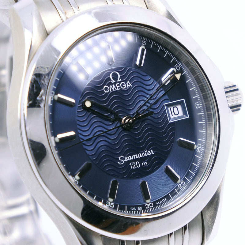 [OMEGA] Omega Sea Master 120m 2511.81 Stainless steel Steel Silver Quartz Analog Display Men's Navy Dial Watch A-Rank