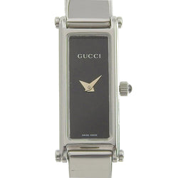 [GUCCI] Gucci 1500L Stainless steel Silver Quartz Analog Ladies Black Dial Watch A Rank