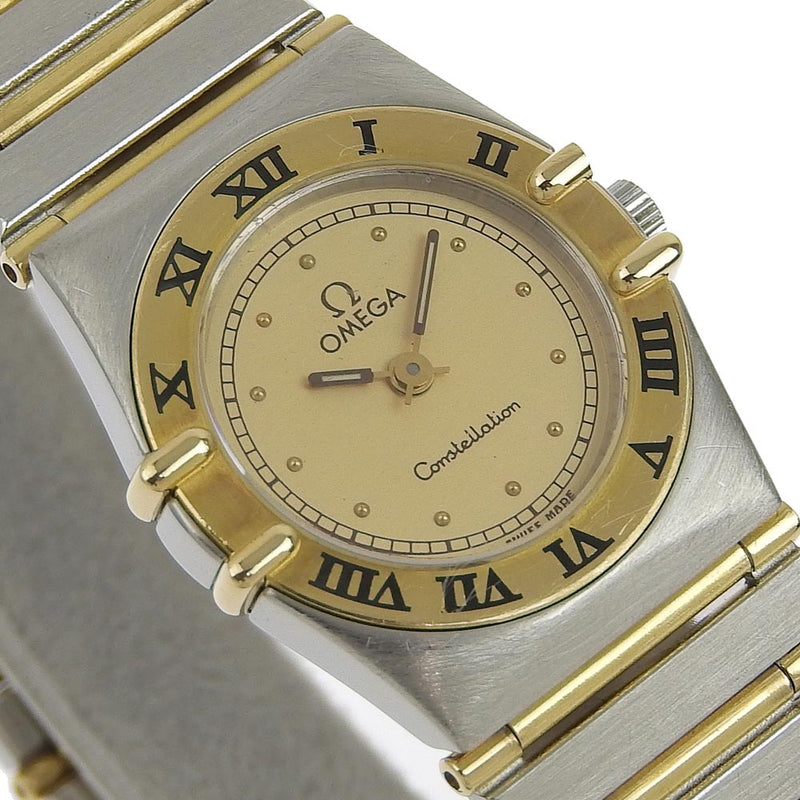 [Omega] Omega Constellation Mini Acero inoxidable X K18 Reloj analógico de oro de oro amarillo