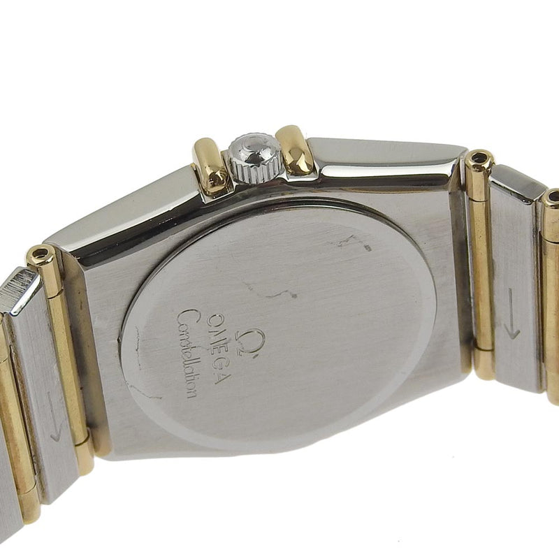 【OMEGA】オメガ
 コンステレーション ミニ ステンレススチール×K18イエローゴールド シルバー クオーツ アナログ表示 レディース ゴールド文字盤 腕時計