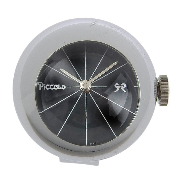 【SEIKO】セイコー
 ピッコロ リングウォッチ ステンレススチール シルバー 手巻き レディース ダークグリーン文字盤 腕時計