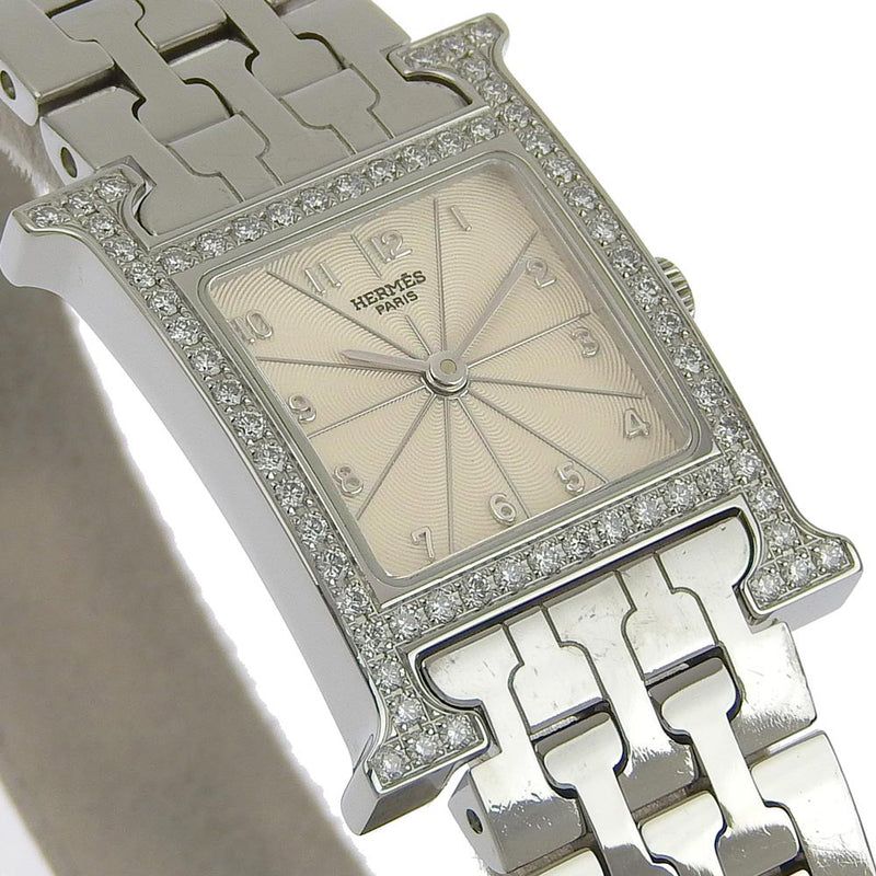 HERMES] Hermes H watch watch Bezel diamond HH1.230 Stainless