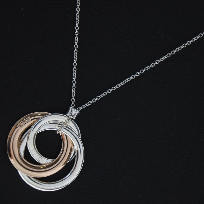 [TIFFANY & CO.] Tiffany Interlocking Circle 1837 Silver 925 × Lved Metal Silver Ladies Necklace A+Rank