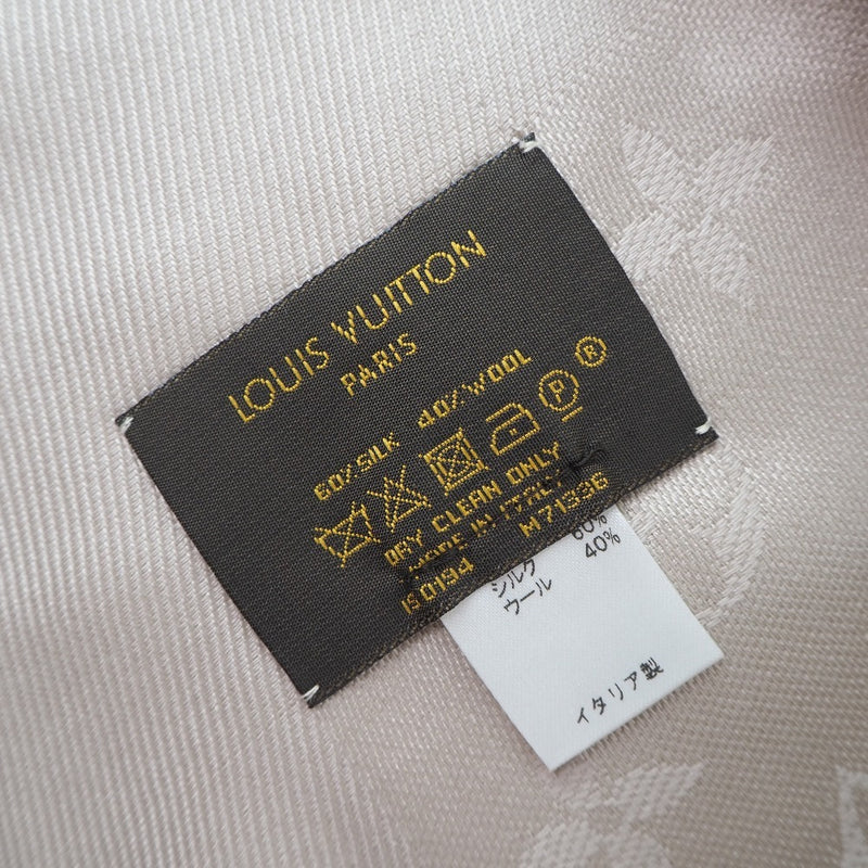[LOUIS VUITTON] Louis Vuitton Shawl Monogram M71336 Silk x Wool Beige Ladies Stall S Rank