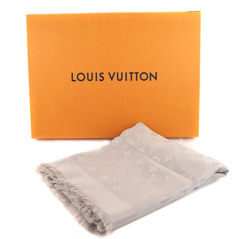 [Louis Vuitton] Louis Vuitton Shawl Monogram M71336 Silk x Wool Beige Ladies Stall S Rank
