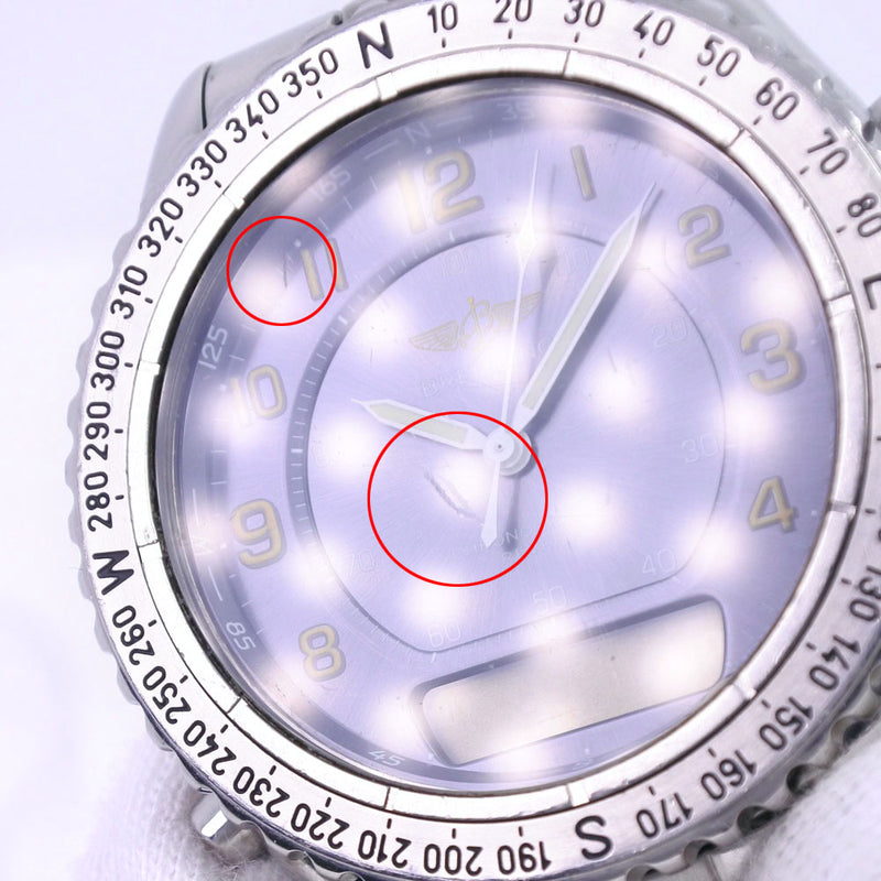 [Breitling] Breitling Reveil * 정크 A51035 시계 스테인레스 스틸 쿼츠 남성 회색 다이얼 시계