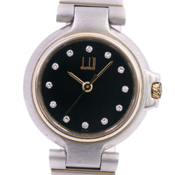 7,200円dunhill ダンヒル ミレニアム 黒文字盤 12Pダイヤ メンズ腕時計