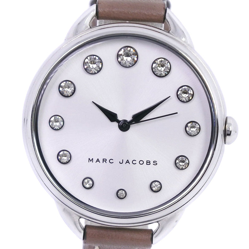 [Marc by Marc Jacobs] Mark Jacobs Mark MJ1476观看不锈钢X皮革石英女士​​银牌银牌表A级