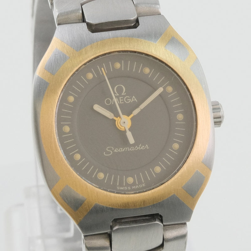 [欧米茄]欧米茄海师北极星北极星手表不锈钢金石英模拟女士黑色表盘