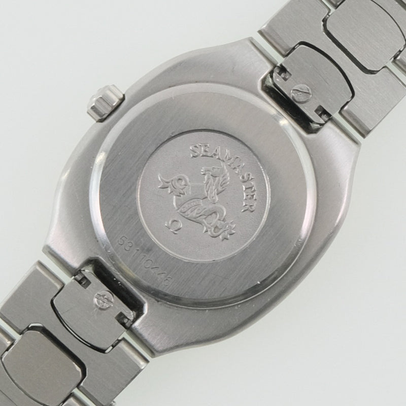 【OMEGA】オメガ
 シーマスター ポラリス 腕時計
 ステンレススチール ゴールド クオーツ アナログ表示 レディース 黒文字盤 腕時計