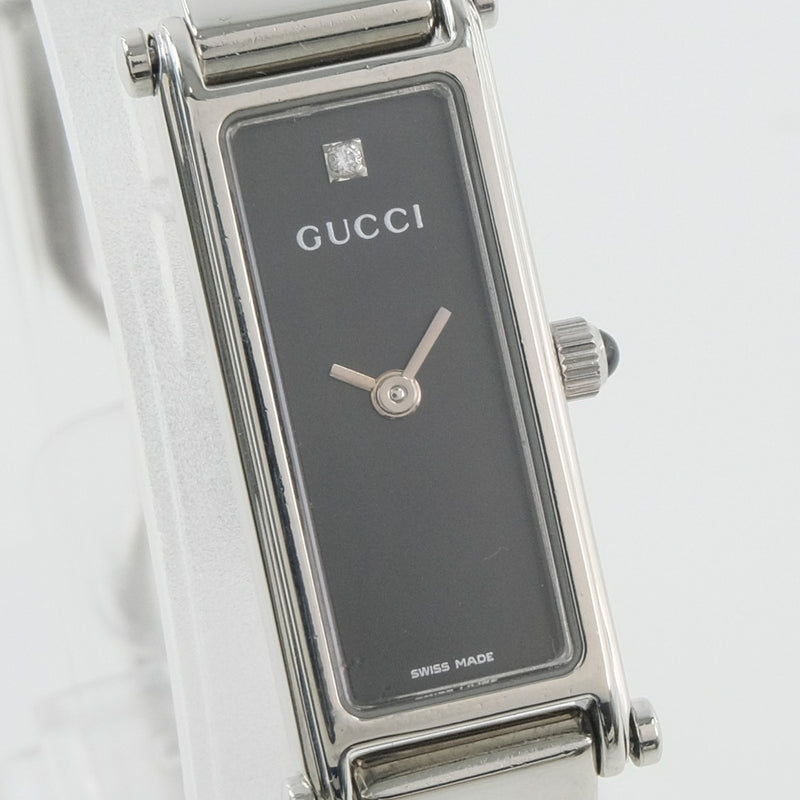 [Gucci] Gucci 1500L Reloj de acero inoxidable x Diamond Quartz Ladies Dial negro Reloj