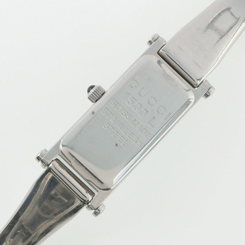 [GUCCI] Gucci 1500L Watch Stainless Steel x Diamond Quartz Analog Ladies Black Dial Watch