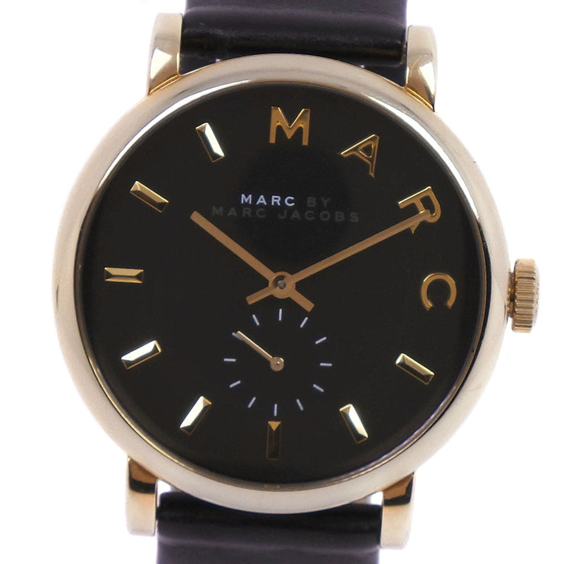 【MARC BY MARC JACOBS】マークバイマークジェイコブス
 MBM1269 腕時計
 ステンレススチール×レザー ゴールド クオーツ ユニセックス 黒文字盤 腕時計