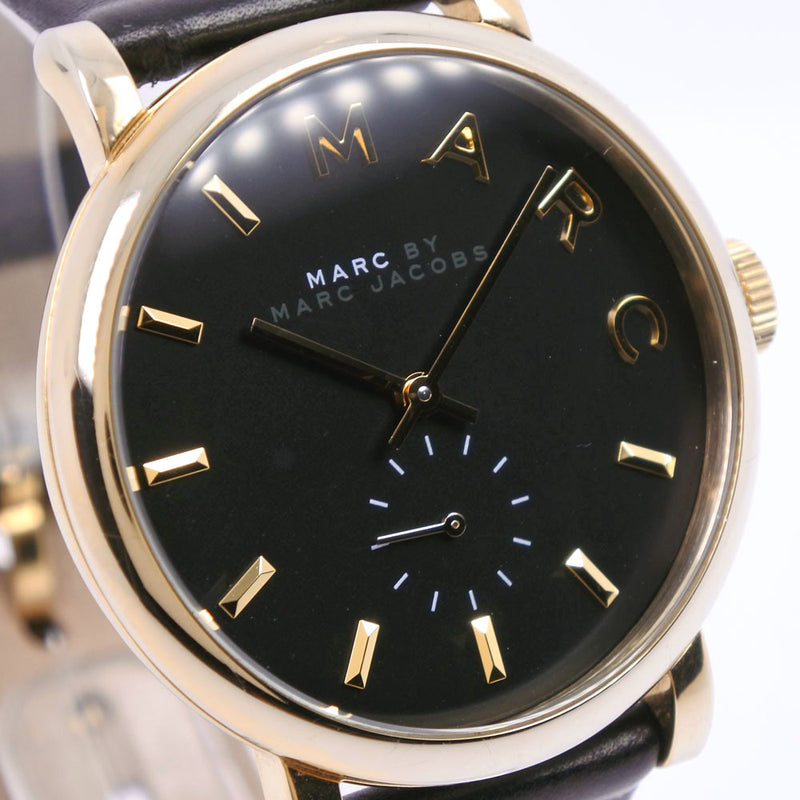 [Marc by Marc Jacobs] Mark by Mark Jacobs MBM1269观看不锈钢X皮革金石英黑色拨号拨盘手表