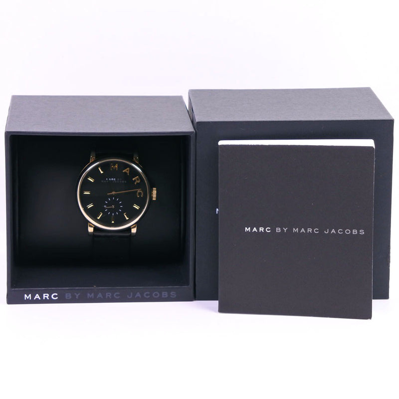 [Marc de Marc Jacobs] Mark por Mark Jacobs MBM1269 Reloj de acero inoxidable x Cuarto de cuero Cuarzo unisex Reloj de marcación de marcación negra