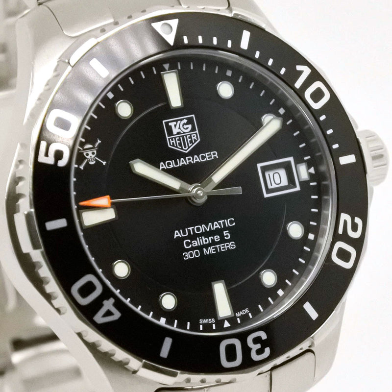 【TAG HEUER】タグホイヤー
 ワンピースコラボ キャリバー5 WAN2114 腕時計
 ステンレススチール 自動巻き アナログ表示 メンズ 黒文字盤 腕時計
