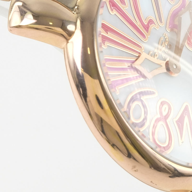 【Gaga Milano】ガガ・ミラノ
 マヌアーレ 腕時計
 6021 ステンレススチール ゴールド クオーツ 白文字盤 Manure レディース