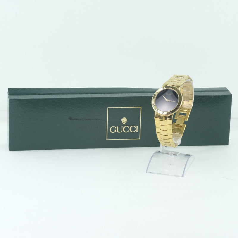 【GUCCI】グッチ
 3300M 腕時計
 金メッキ ゴールド クオーツ メンズ 黒文字盤 腕時計